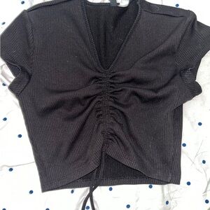 Black Crunch Crop Top